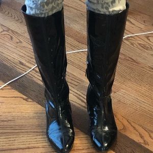 Black Patent Leather Riding Boot